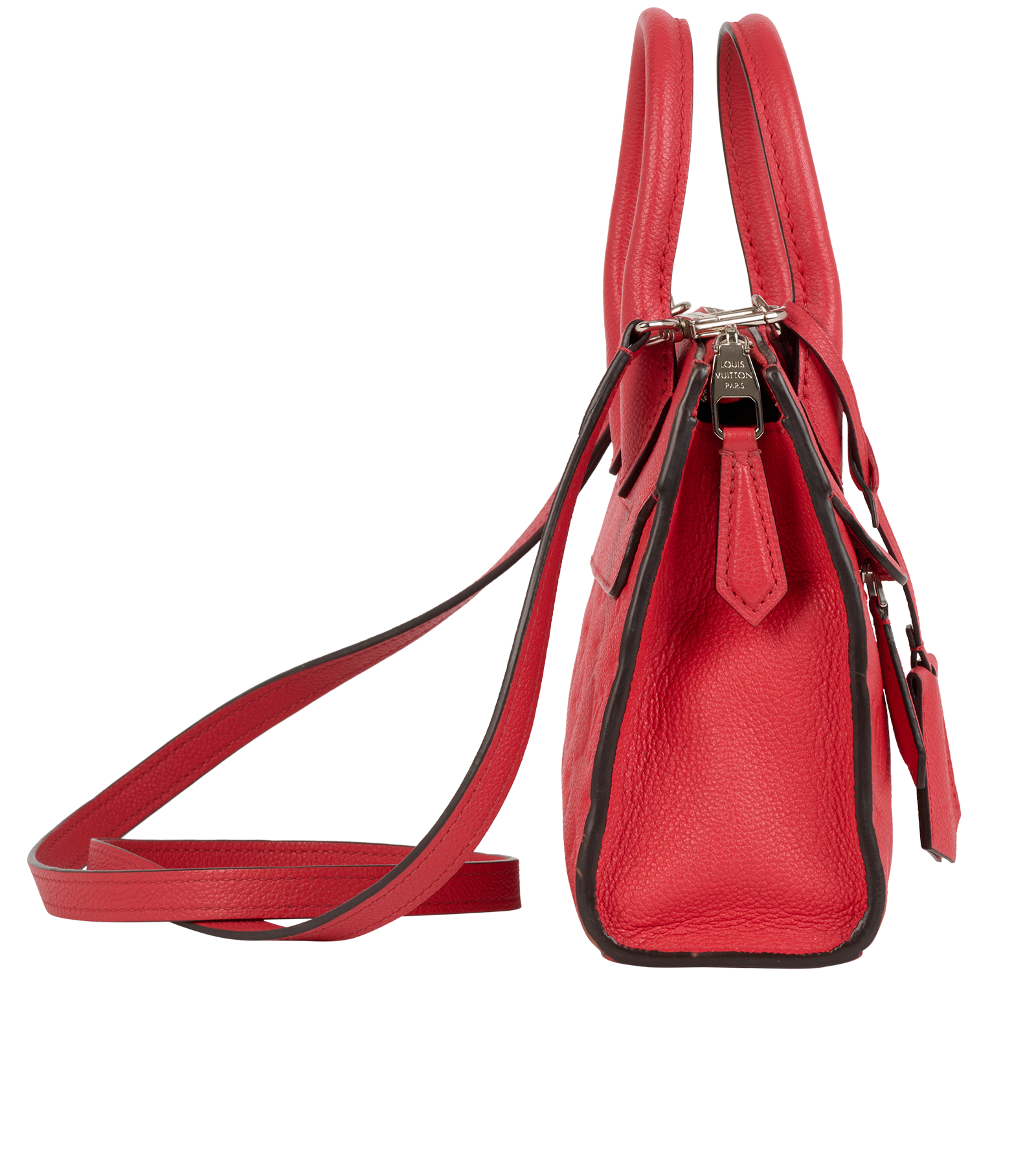 Mini Pont Neuf, &pound;950, Handbags, Red, Canvas/Leather, Side view